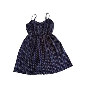 Forever 21 Navy Pink Bow Print Button Front Cami Sundress